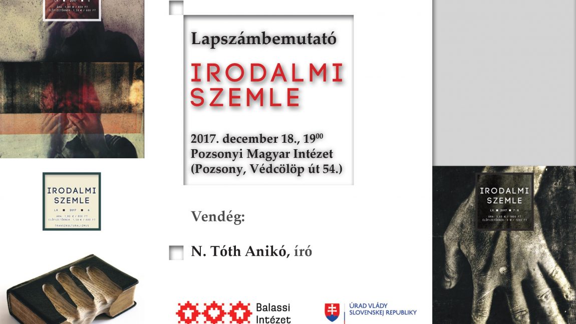 Évzáró Szemle-est N. Tóth Anikóval Pozsonyban (meghívó)