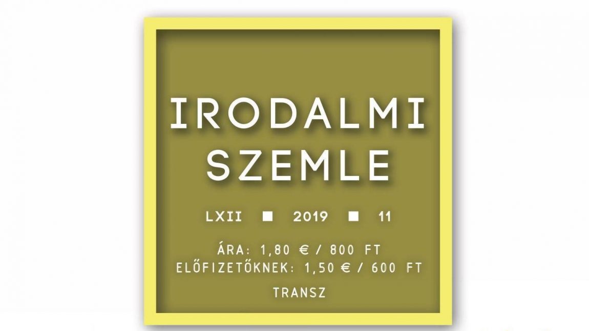 Transz – Az Irodalmi Szemle novemberi száma (tartalom)
