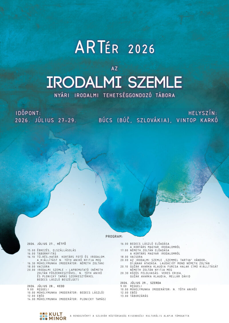 ARTér 2026 – az Irodalmi Szemle nyári tehetséggondozó tábora